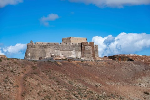 Castillo de Santa Barbara Castle on Guanapay Volcano Crater, Lanzarote, Canary Islands, Spain