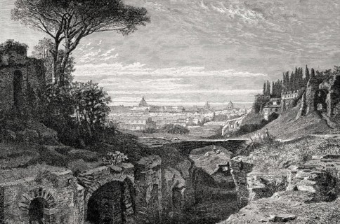 The view from the Palatine Hill, Rome, Italy, 19th Century