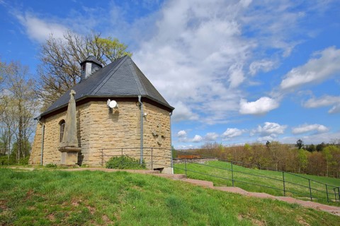 Chapel built in 1904, Hofgut Imsbach, Theley, Tholey, Saarland, Germany