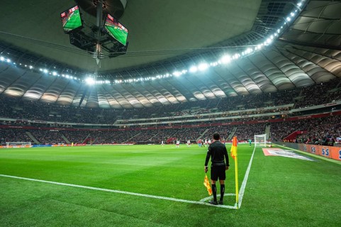 WARSAW, POLAND - NOVEMBER 17, 2023: Qualifications for UEFA Euro 2024. Match Poland - Czech