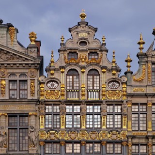 Baroque façade of the guild house Le Sac, guild of carpenters, joiners and coopers, Grand-Place,