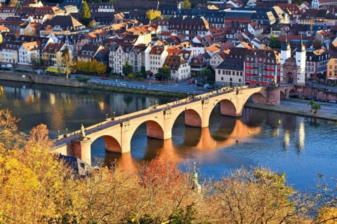 Heidelberg, Germany, November 2021: 'Karl Theodor Bridge', also known as the Old Bridge (`Alte
