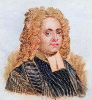 William Broome, 1689 to 1745, English writer and translator, coloured woodcut from Crabbe's
