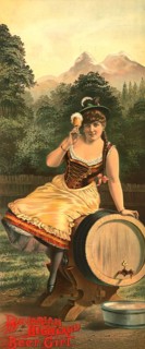 Advertising poster, beverage advertisement, lithograph from 1886 with the title Bavarian Highland