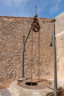 Historic fountain, Santuari de Monti-Sión, Majorca, Balearic Islands, Spain