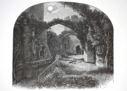 Banquet hall in Conay Castle. Ruins of a medieval castle built between 1283 and 1287 in County