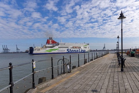Stena Line ferry departs, Harwich, England, Great Britain