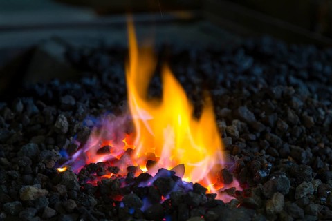 A blacksmith forging, working at the Ehnert forge in Dresden-Bühlau, Saxony, Germany
