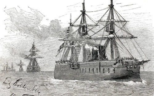 At the time of the Franco-Prussian War in 1870, the battleship König Wilhelm was the flagship of