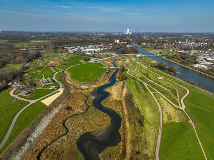 Castrop-Rauxel, North Rhine-Westphalia, Germany - EMSCHERLAND adventure park, new nature and water