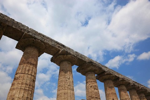 The Basilica, Temple of Hera, in Paestum, Campania, Italy