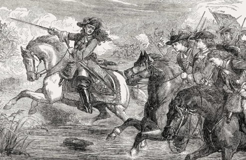 Dutch Prince William of Orange at the Battle of the Boyne, 1690, From British Battles on Land and