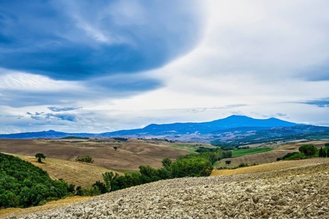 Landscape near San Quirico d'Orcia, Tuscany, Italy