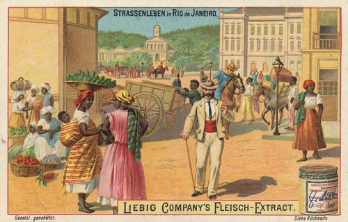 Street Life Picture Series, Street Scene in Rio de Janeiro with People in Contemporary Clothing,
