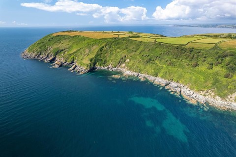 Dodman Point seen from the air, Saint Austell, Cornwall, England, Great Britain