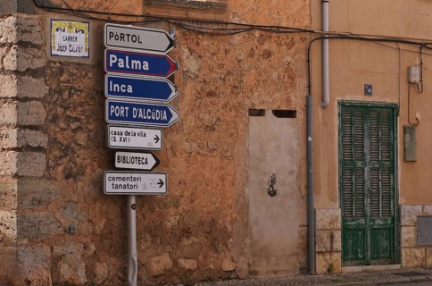 Various road signs, signposts, Santa Maria del Camí, Calvià, Majorca, Balearic Islands, Balearic