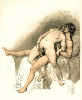 Couple having sex, erotic watercolour by Peter Johann Nepomuk Geiger (11 January 1805) (29 October