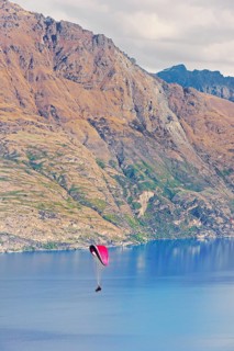 Paragliding over Lake Wakatipu, Queenstown, South Island, New Zealand