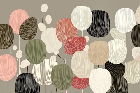 Colorful shapes with varied textures create a visually appealing abstract design suitable for