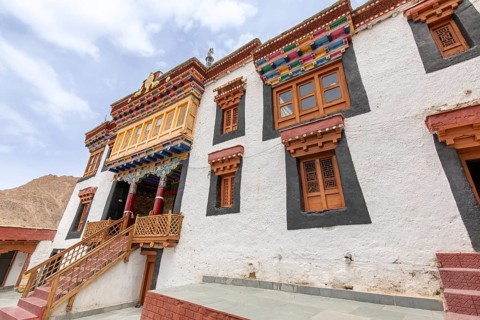 A captivating view of a traditional Buddhist monastery in Zanskar Valley, Ladakh, India. The