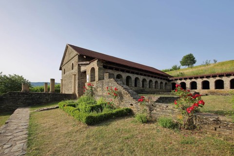 Roman archaeological villa Rustica, Roman period, stone house, Roman wine route, Mehring, Middle