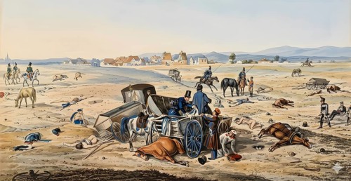 Battlefield after the Battle of the Nations near Leipzig, history, France, Napoleon Bonaparte,