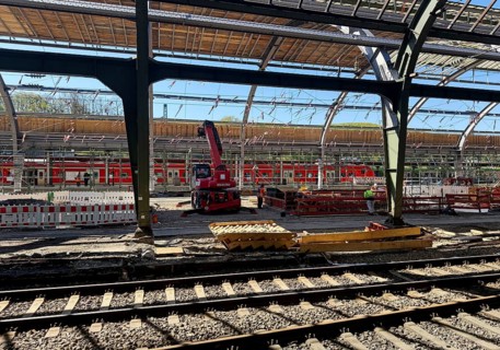 Construction site at the main train station, Hagen, Ruhr region, Germany