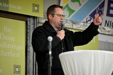 Rally with Jürgen Maurer, Chairman of the Schwäbisch Hall-Hohenlohe-Rems LBV farmers' association,