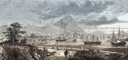 Old view of Hong Kong after the Second Opium War, 1860