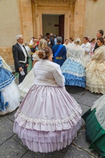 Participants wearing historical costumes, Noto, Noto Valley, Sicily, Italy