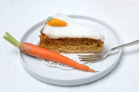 Carrot cake and carrots on a plate, carrot cake, carrot cake