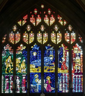 Nativity stained glass window, Lady Chapel, St Mary Redcliffe Church, Bristol, England, UK by Harry