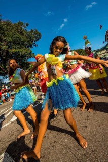 Street parade in the International Carnival Seychelles, in Victoria, Mahe, Republic of Seychelles,