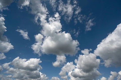 Cumulus clouds, Franconia, Bavaria, Germany