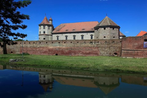 Fogarash Fortress, Cetatea Fagarasului, a historical monument, construction began in 1310, in the