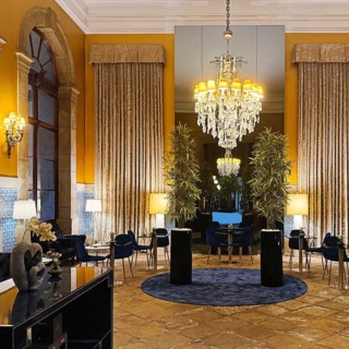 Interior view, O COMERCIAL Hotel restaurant in Palácio da Bolsa, UNESCO World Heritage Site, Old