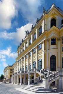 Staircase, staircase to the balcony, Schönbrunn Palace, former summer residence of the Habsburgs,