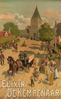 Advertising poster, beverage advertisement, poster for Elixir De Kempenaar by Amédée Lynen from