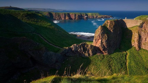 Europe, Scotland, Great Britain, England, landscape, Dunottor Castle near Stonehaven,