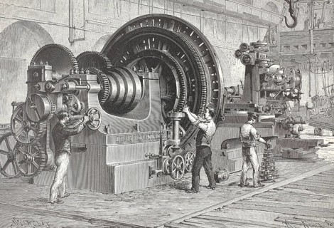 Historic factory building for the construction of machine tools from the late 19th century. The