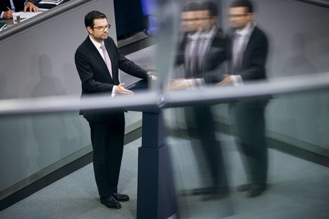 Marco Buschmann (FDP), Federal Minister of Justice, recorded during a speech on internal security