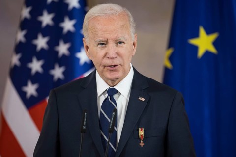 Joe Biden (46th President of the United States) gives a speech of thanks after being awarded the