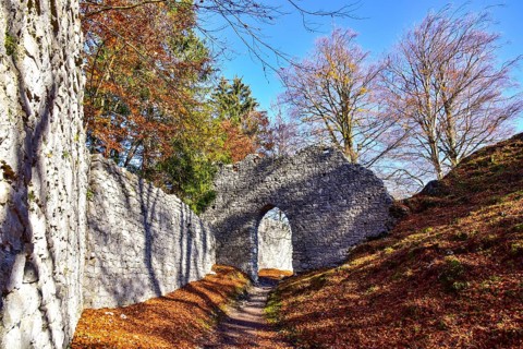 Ruins of Werdenfels Castle near Garmisch-Partenkirchen, Bavaria, Germany