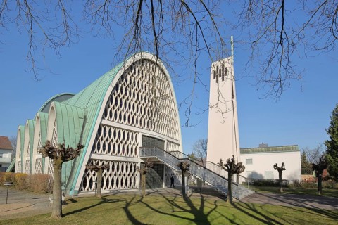 Modern Holy Spirit Church, Biebrich, Wiesbaden, Taunus, Hesse, Germany