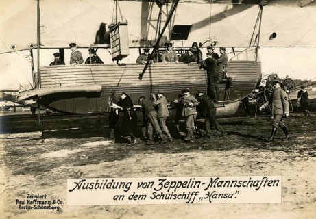 Training of Zeppelin crews on the training ship Hansa, 1914 - 1918, World War I, reproduction of a