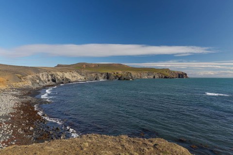 Coastal landscape at the road 870 north of Kopasker, North Iceland