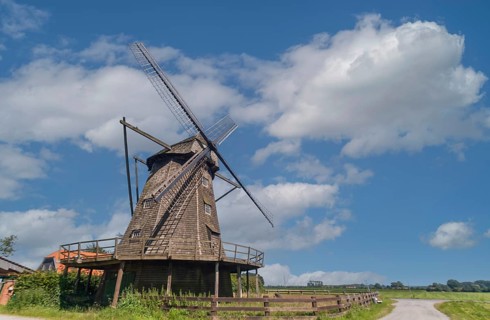 Tower windmill in the district of Coesfeld-Lette, Coesfeld, Münsterland, North Rhine-Westphalia,