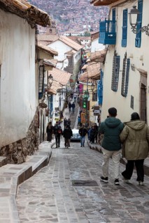 Steep road, Cusco, Peru