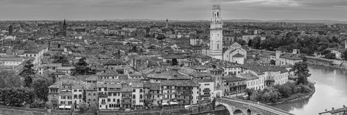 Old Town with the River Etsch, Ponte Pietra, Verona, Etsch Valley, Veneto, Italy