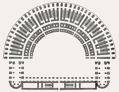 The Theatre of Marcellus, an ancient open-air theatre in Rome, Italy